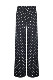 Crystal Rhinestone Embellished Wide leg Trousers in Black