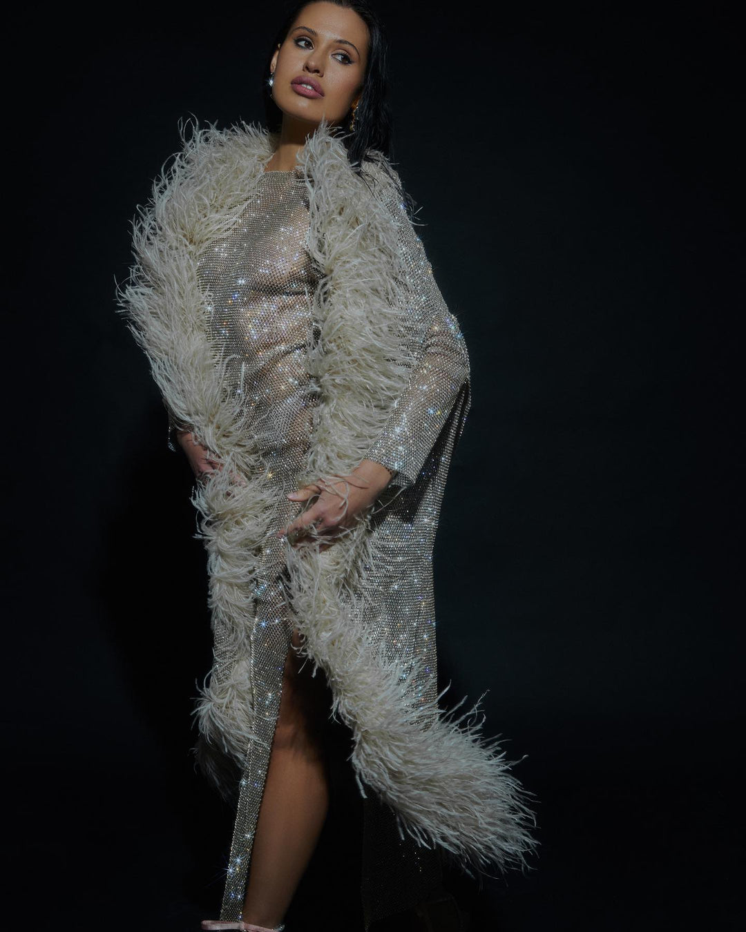 Crystal Feather Coat