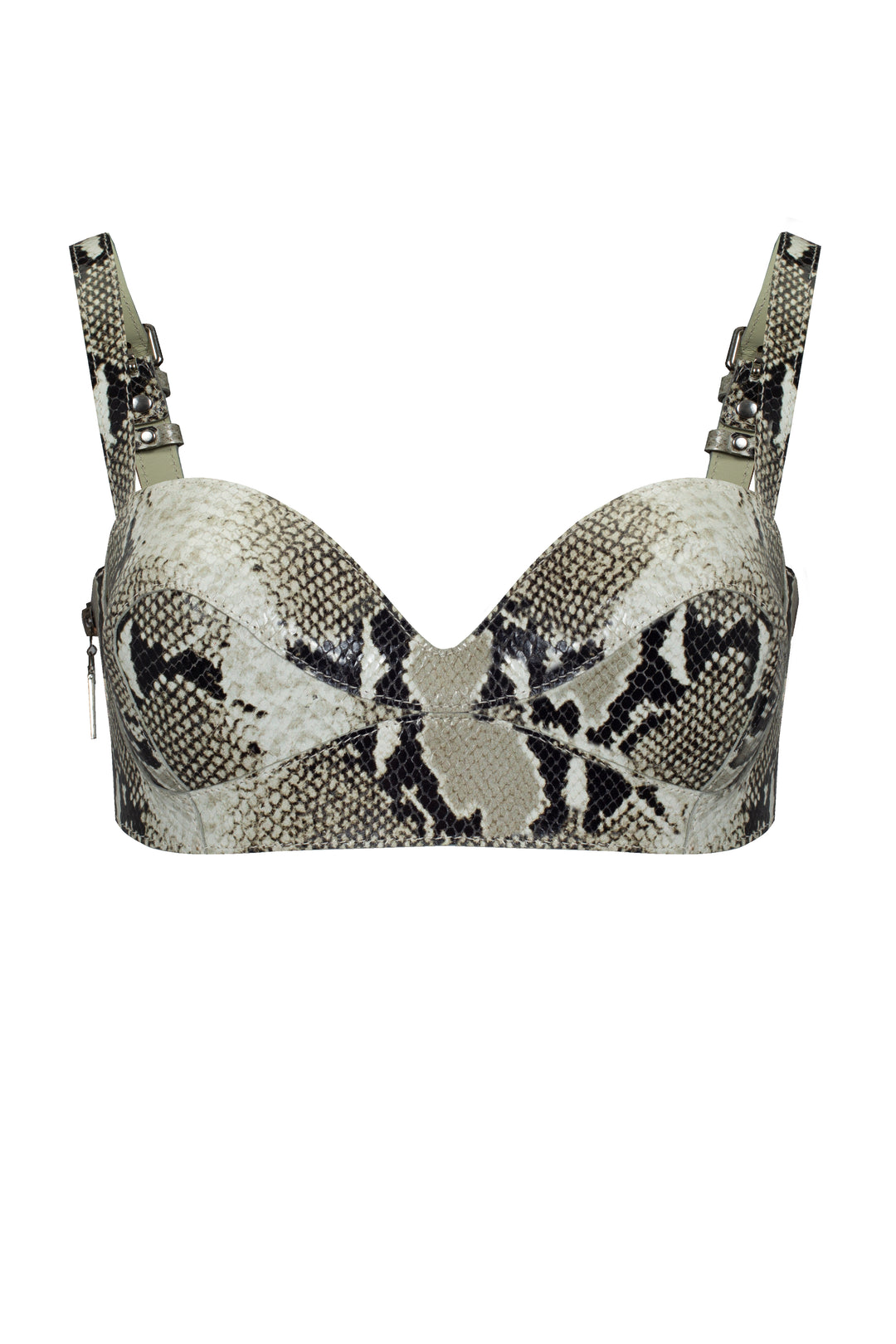 Snake leather bra with silhouette lines