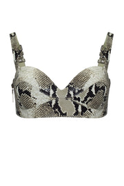 Snake leather bra with silhouette lines