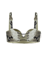 Snake leather bra with silhouette lines