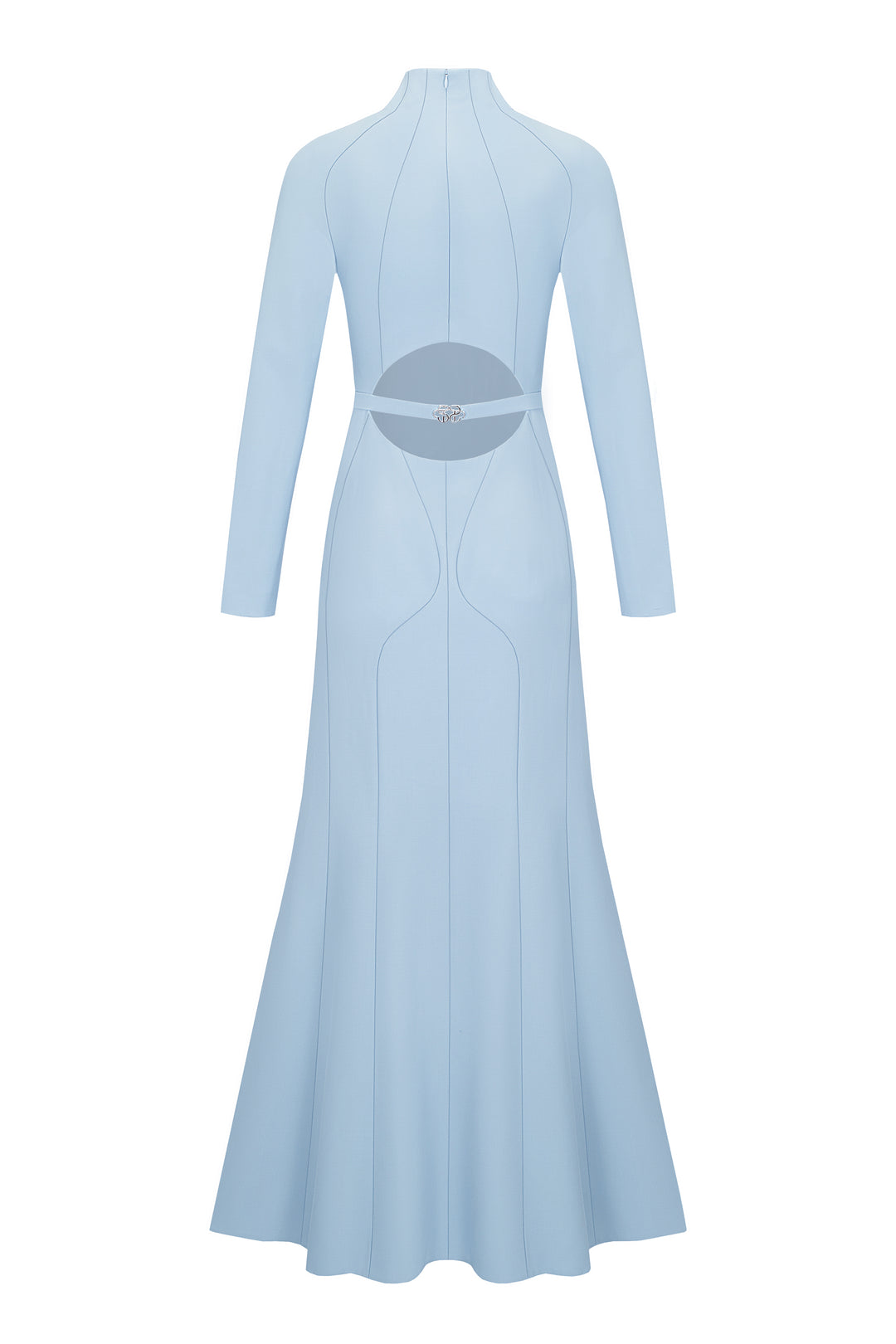 Maxi dress with silhouette lines