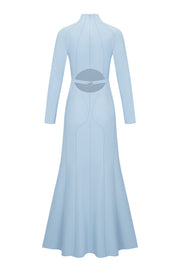 Maxi dress with silhouette lines