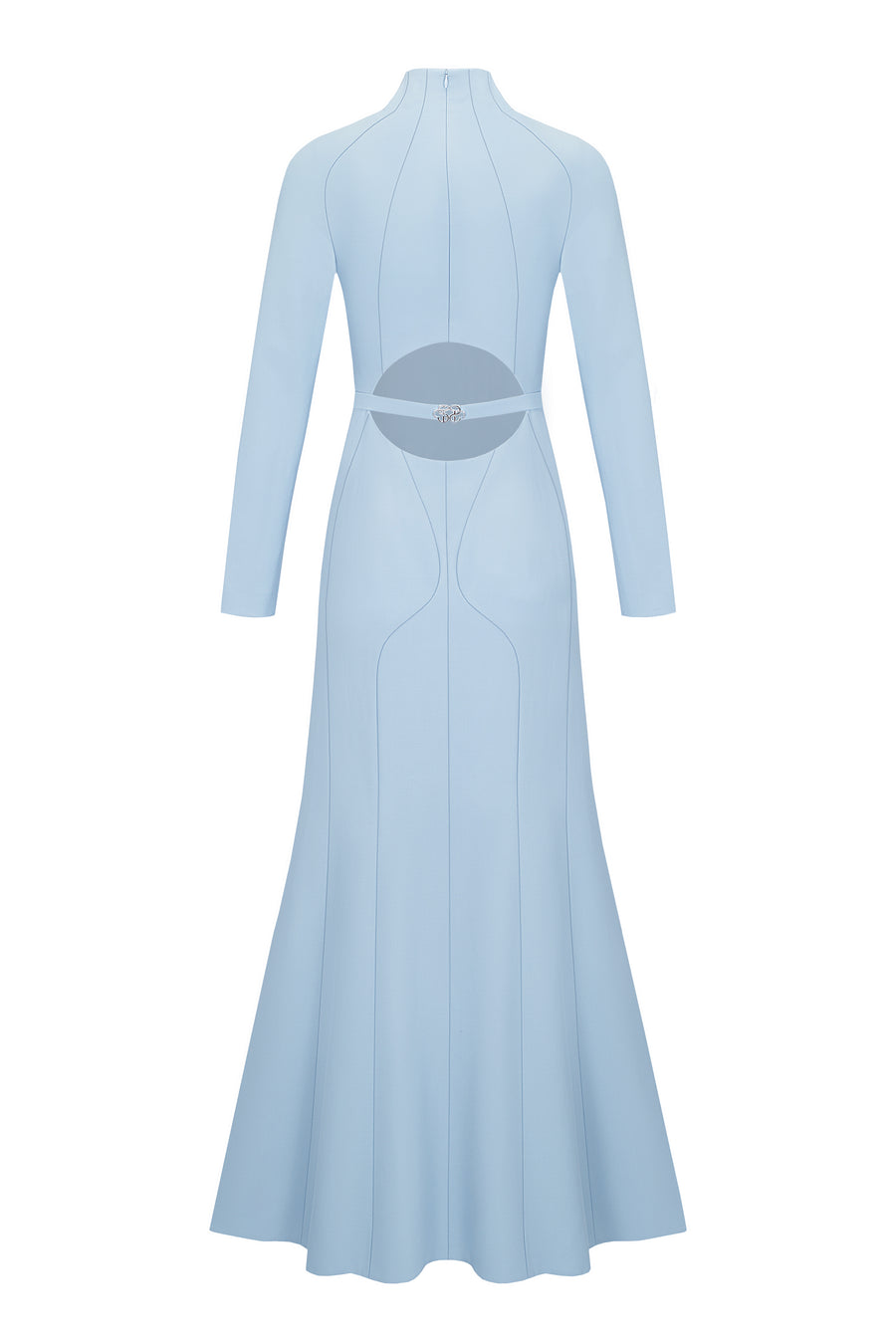 Maxi dress with silhouette lines