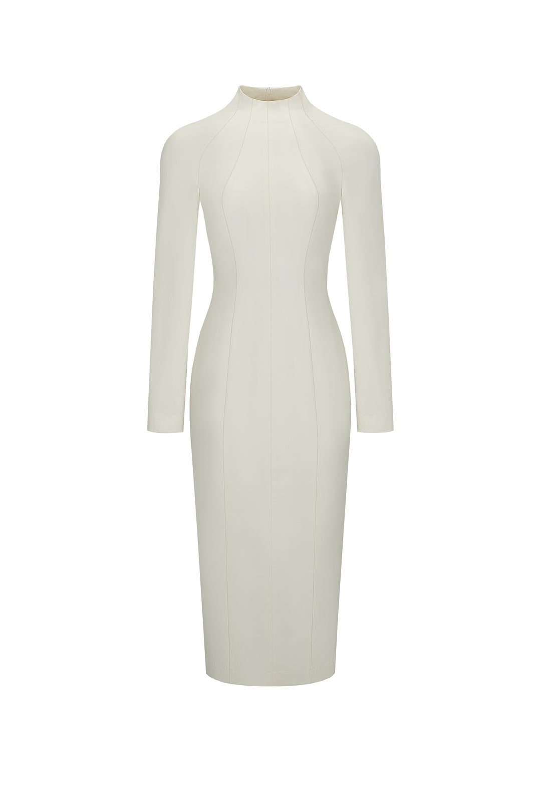 Midi dress with silhouette lines