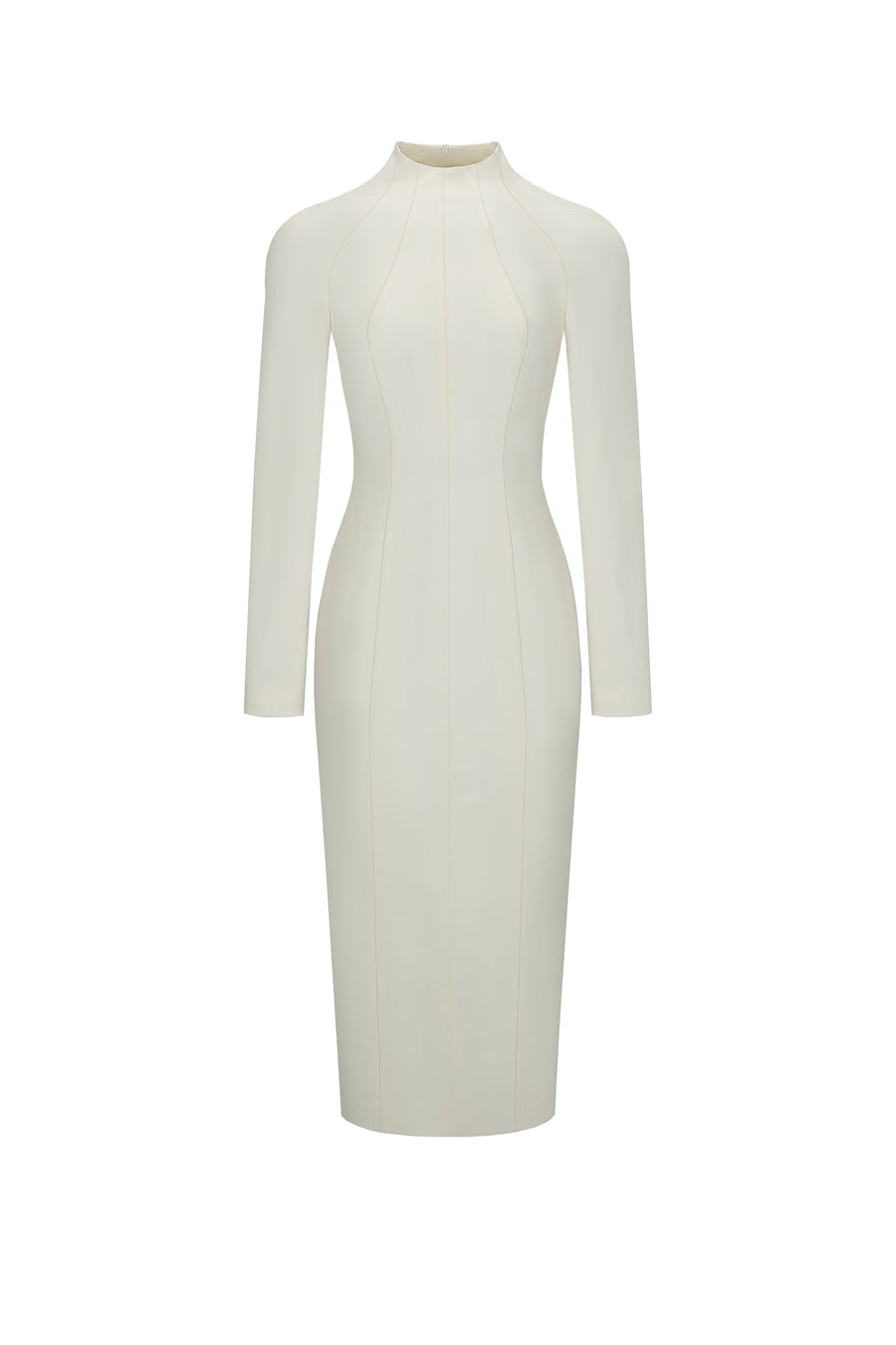 Midi dress with silhouette lines