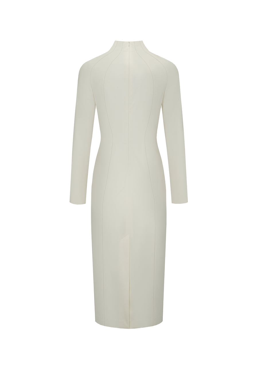 Midi dress with silhouette lines