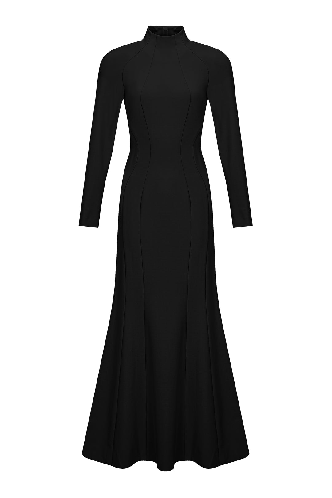 Maxi dress with silhouette lines