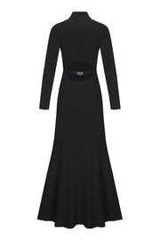 Maxi dress with silhouette lines