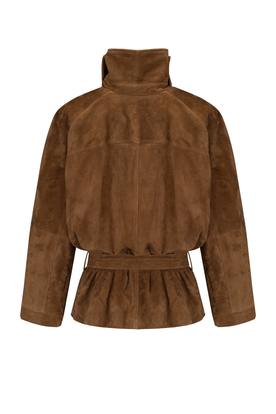 Suede oversized jacket with
silhouette lines