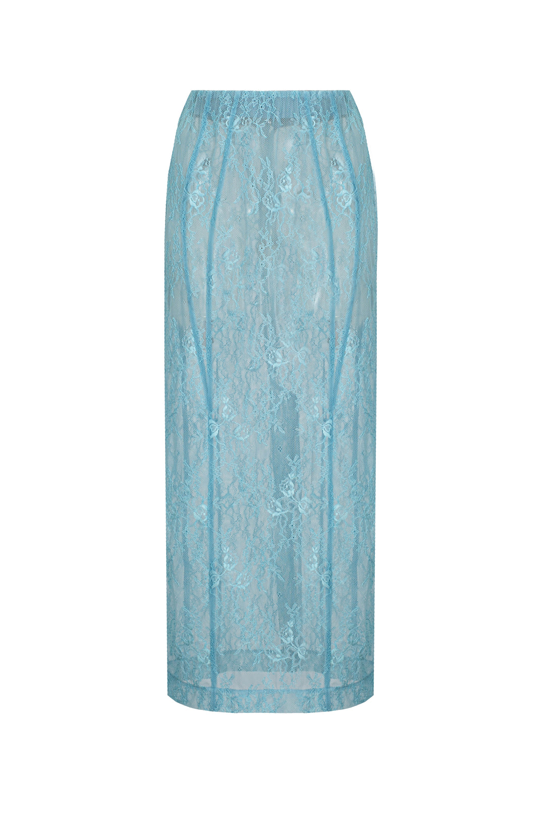 Lace midi skirt with silhouette lines