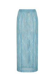 Lace midi skirt with silhouette lines