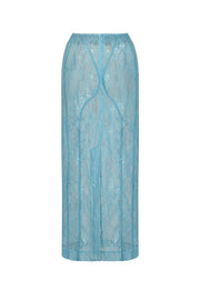 Lace midi skirt with silhouette lines