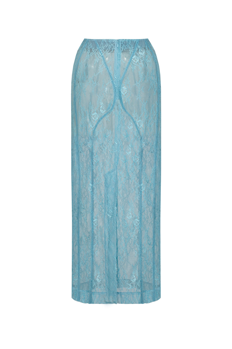 Lace midi skirt with silhouette lines