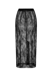 Lace midi skirt with silhouette lines
