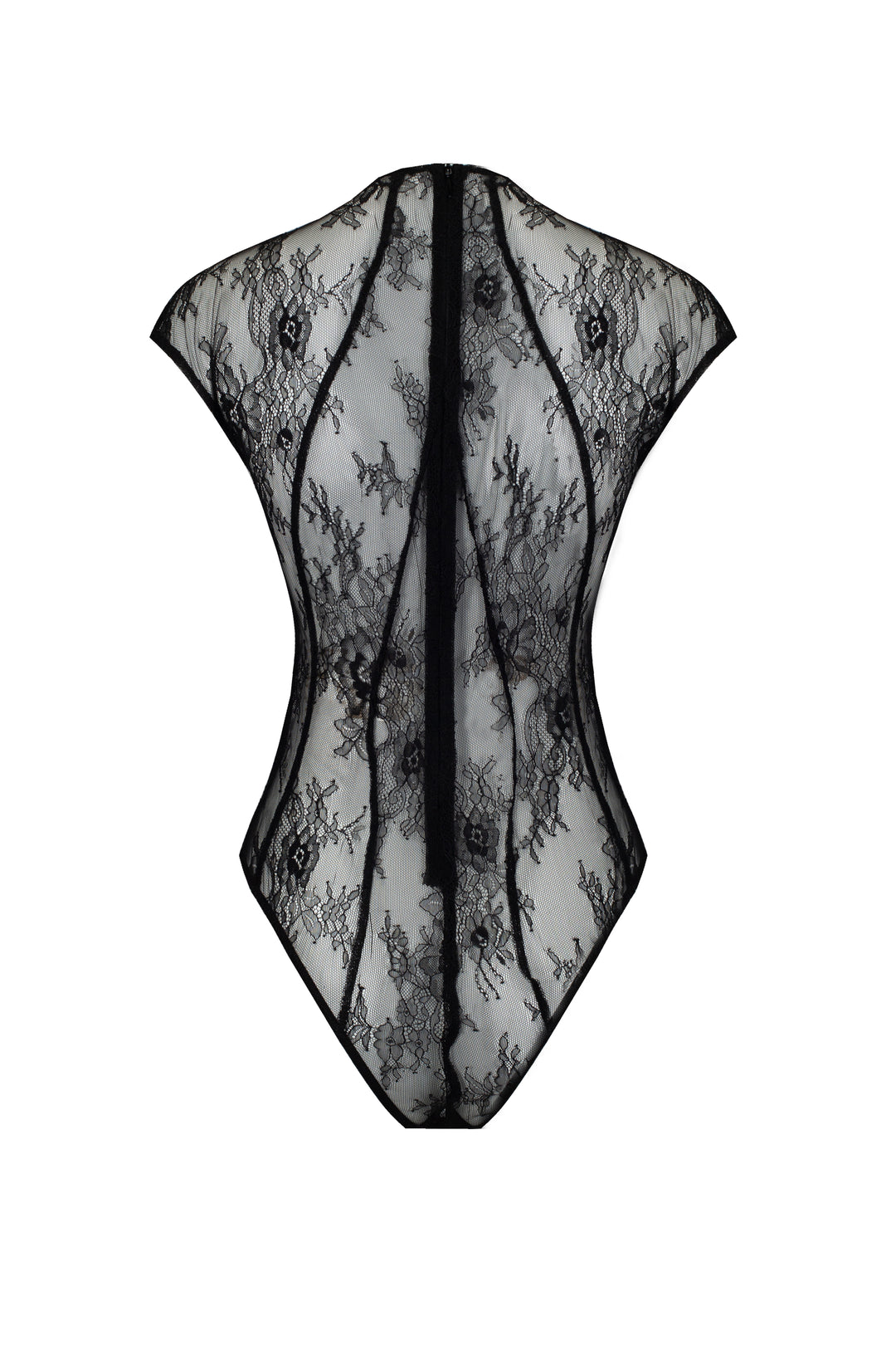 Lace bodysuit with silhouette lines