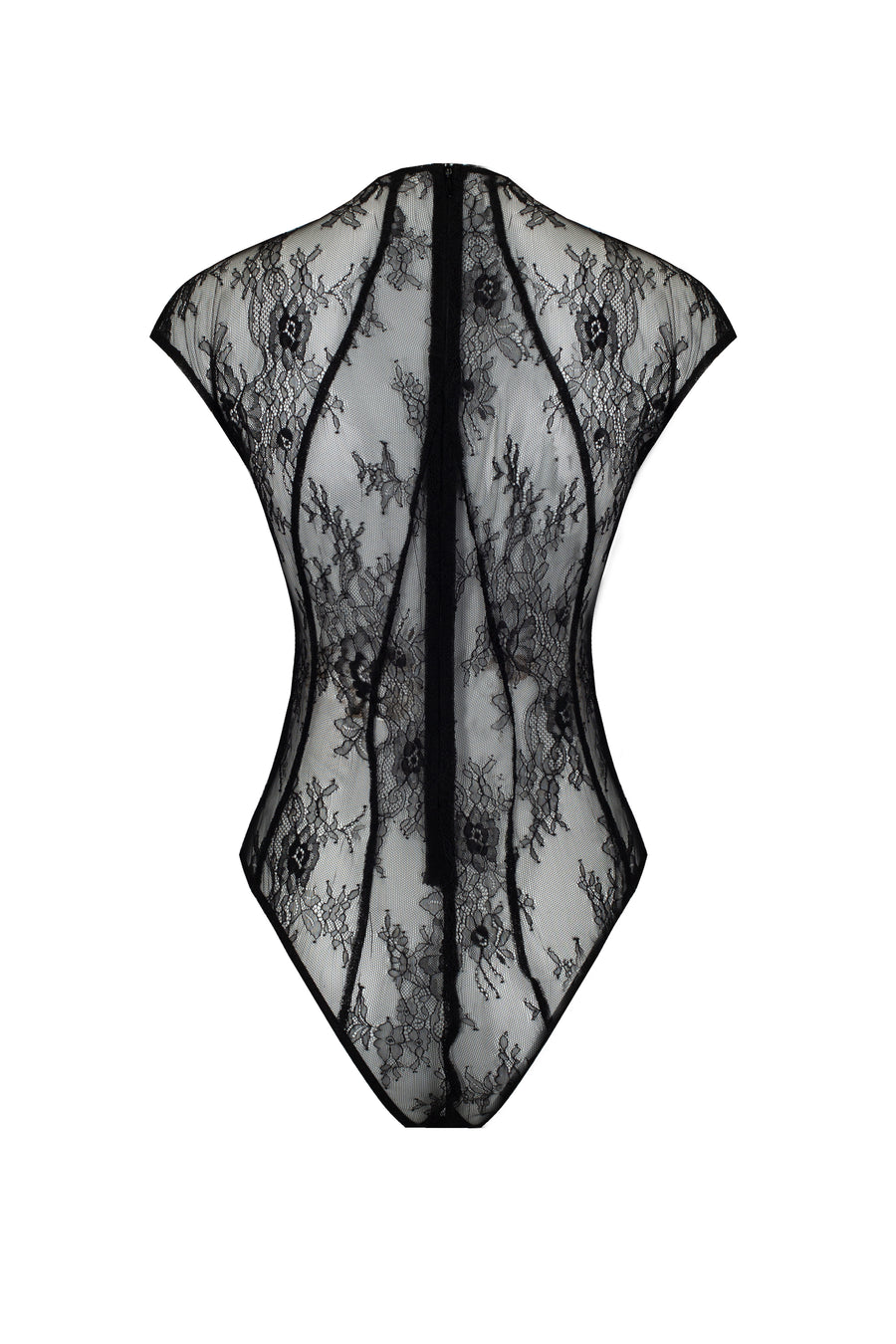 Lace bodysuit with silhouette lines