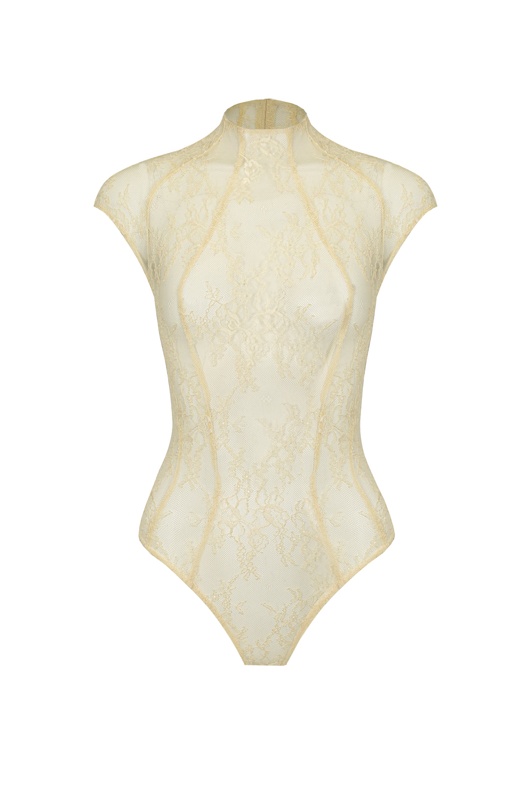 Lace bodysuit with silhouette lines
