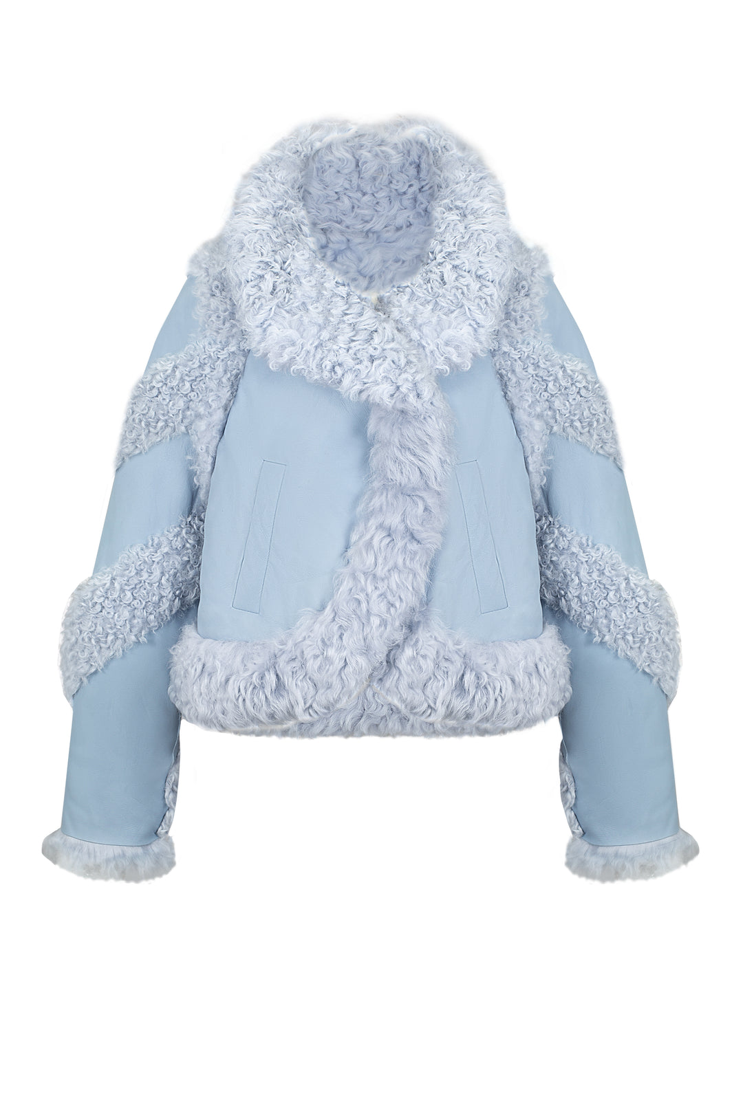 Fur jacket with silhouette lines and