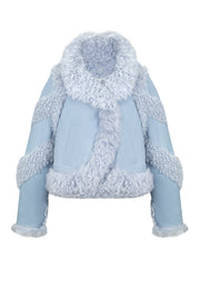 Fur jacket with silhouette lines and