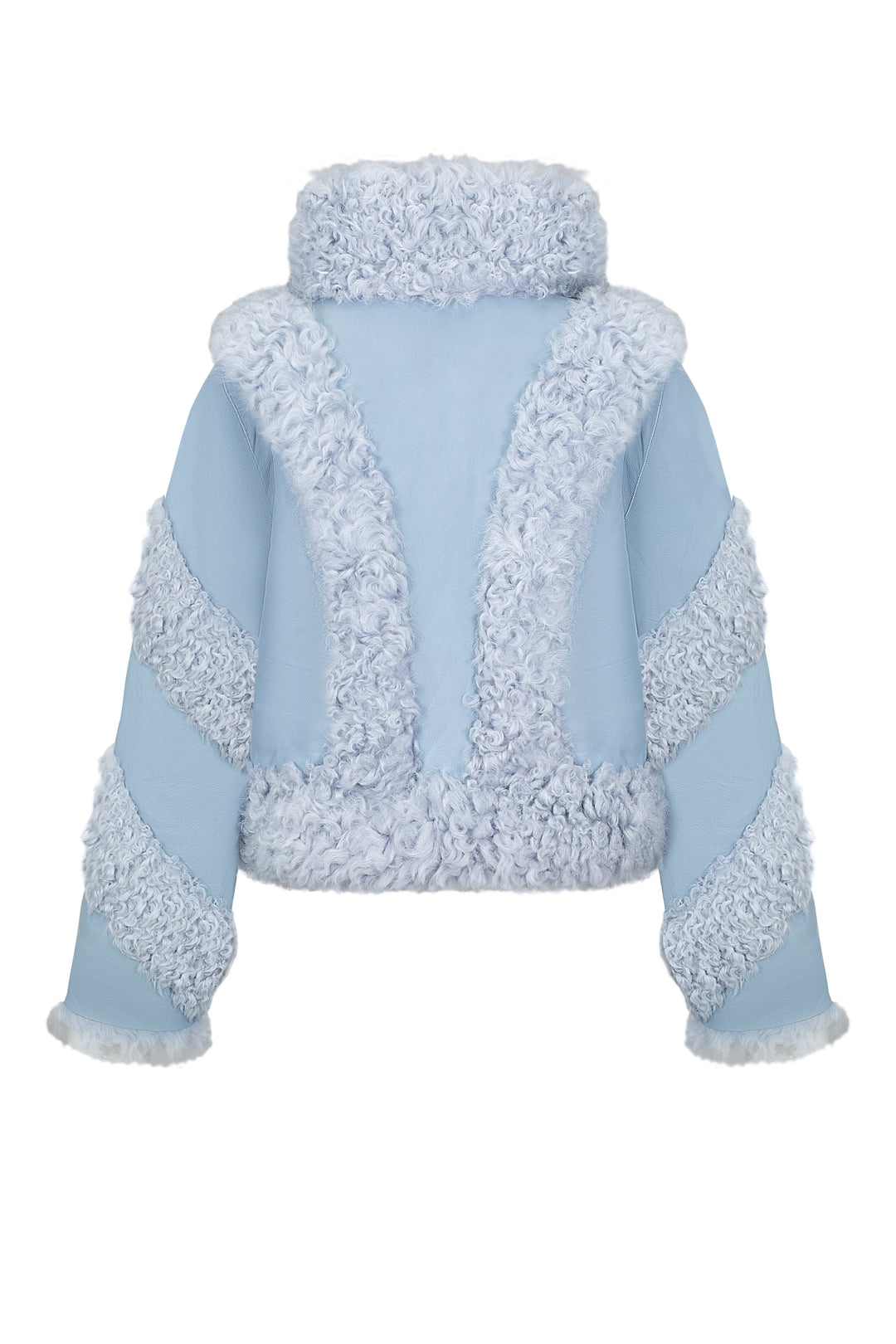 Fur jacket with silhouette lines and