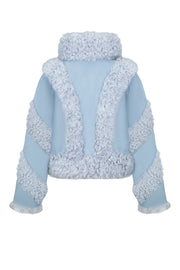 Fur jacket with silhouette lines and