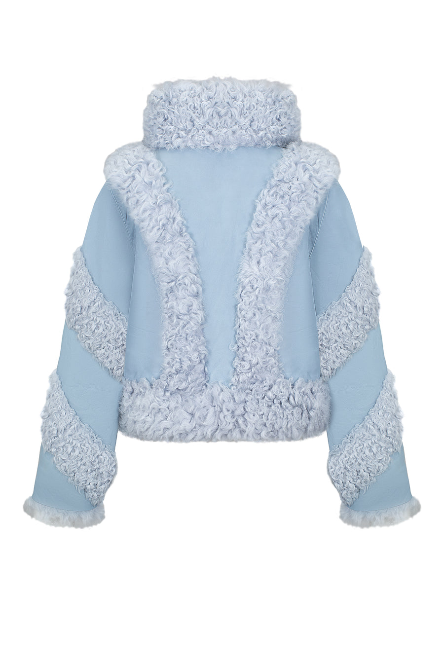 Fur jacket with silhouette lines and