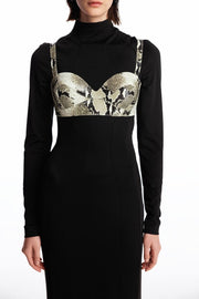 Snake leather bra with silhouette lines