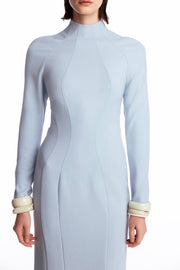 Maxi dress with silhouette lines