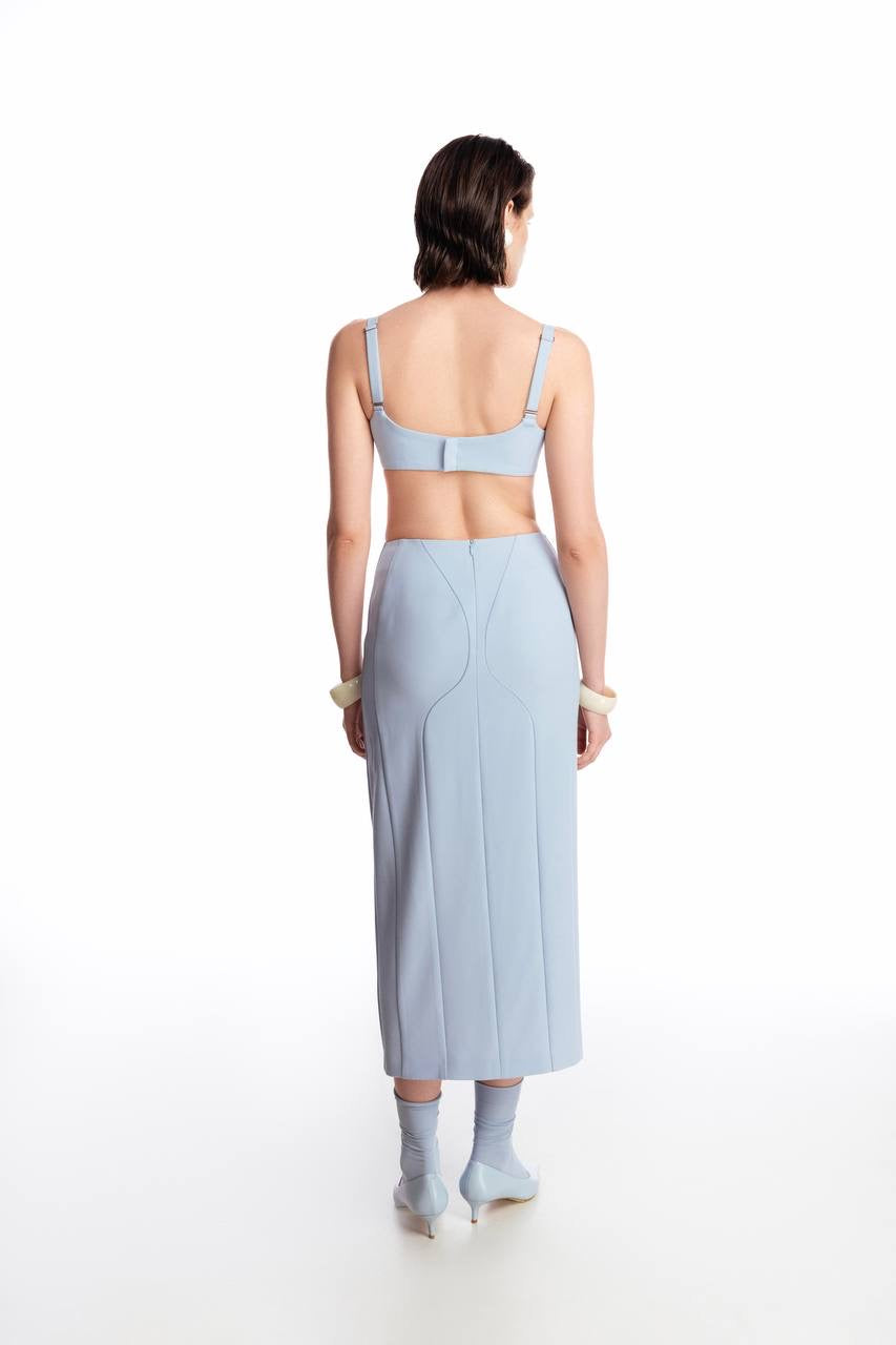 Midi skirt with silhouette lines
