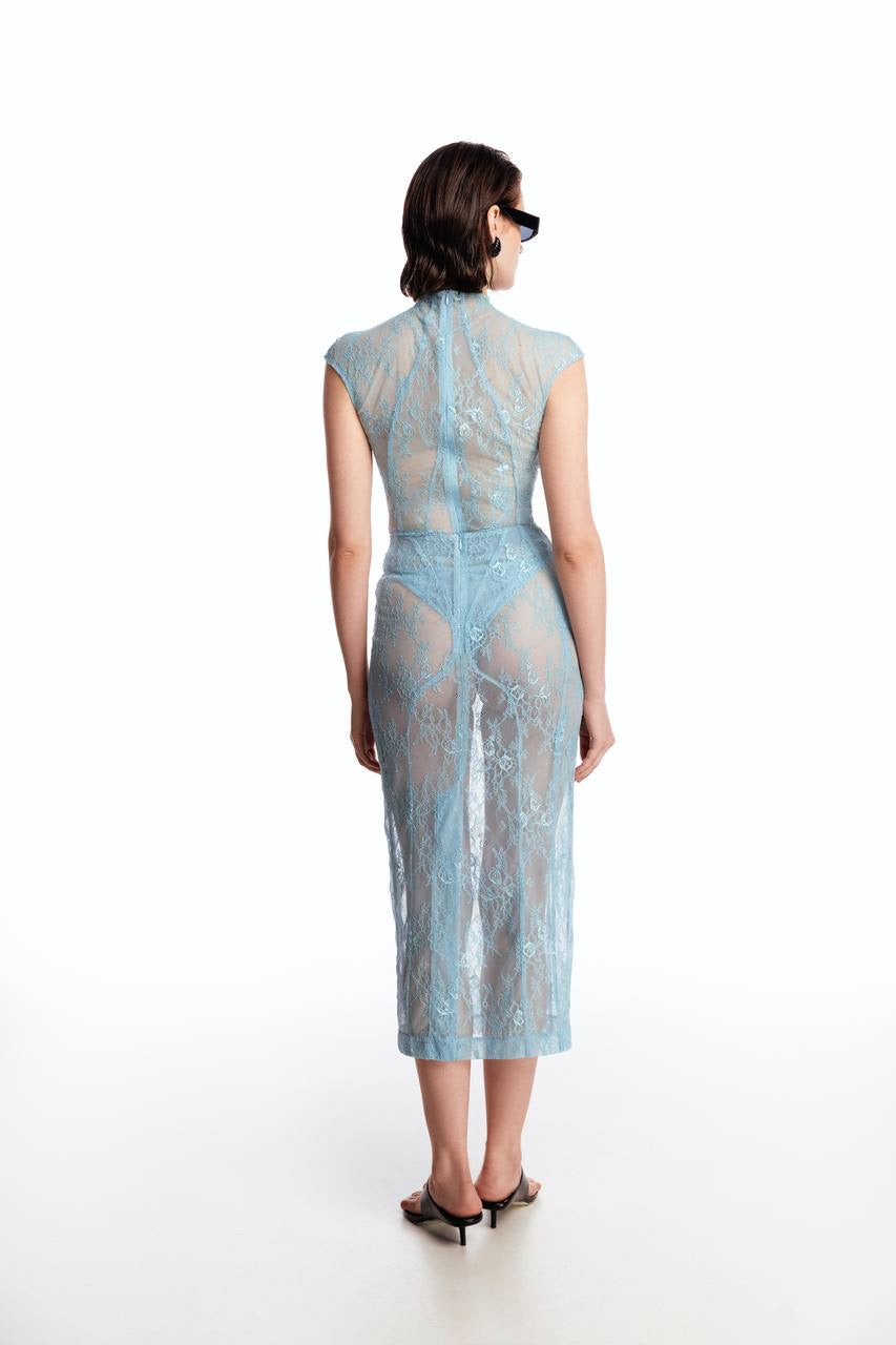 Lace bodysuit with silhouette lines