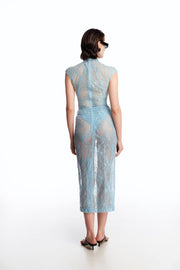 Lace bodysuit with silhouette lines