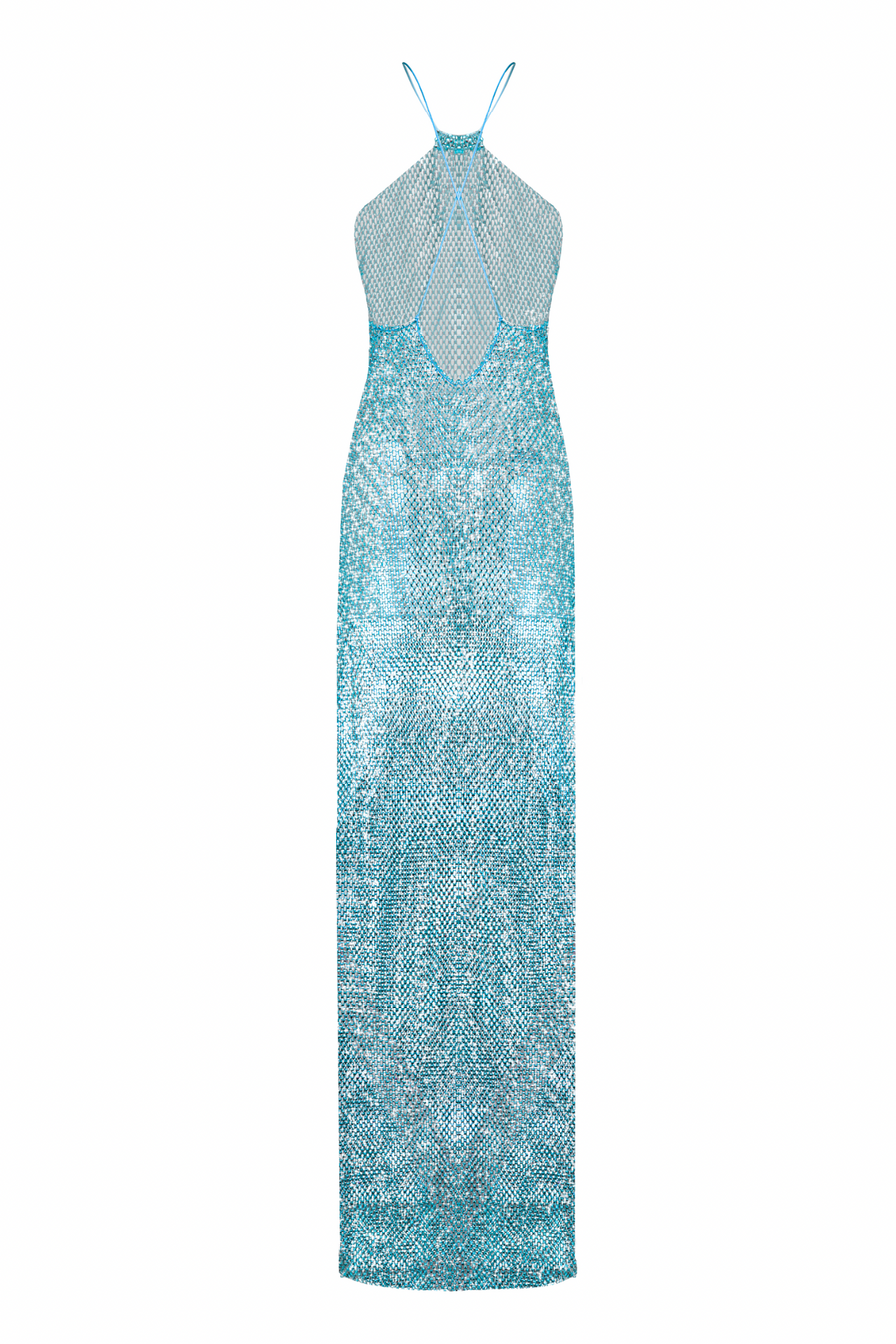 Maxi Dress with Open Back Sky Blue