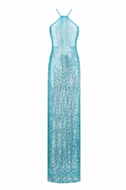 Maxi Dress with Open Back Sky Blue