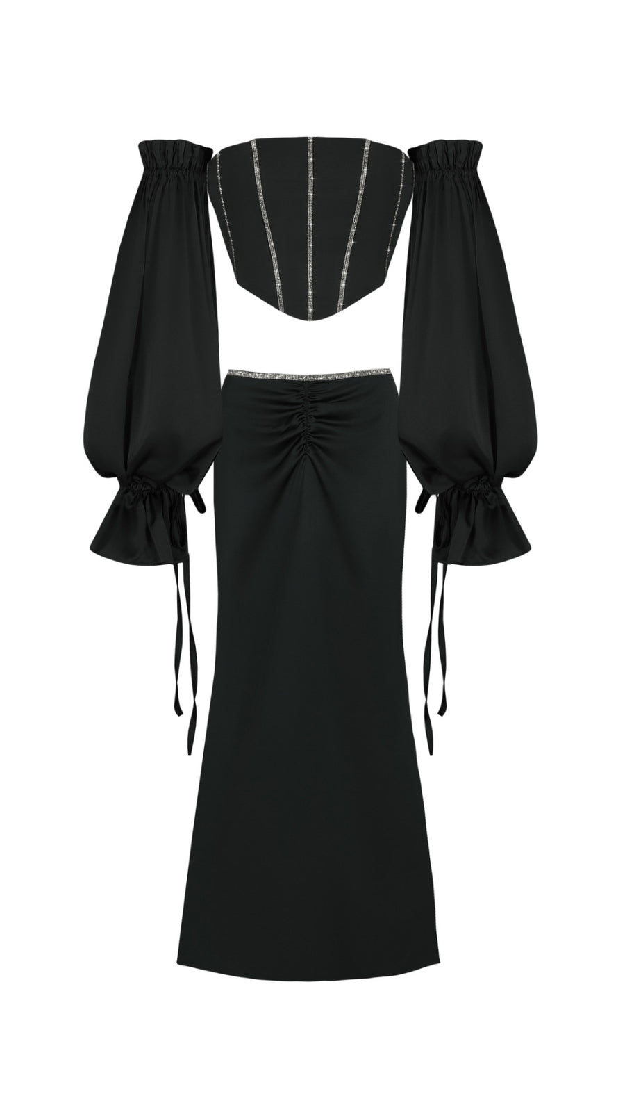 Set: Corset w/Sleeves + Maxi Skirt