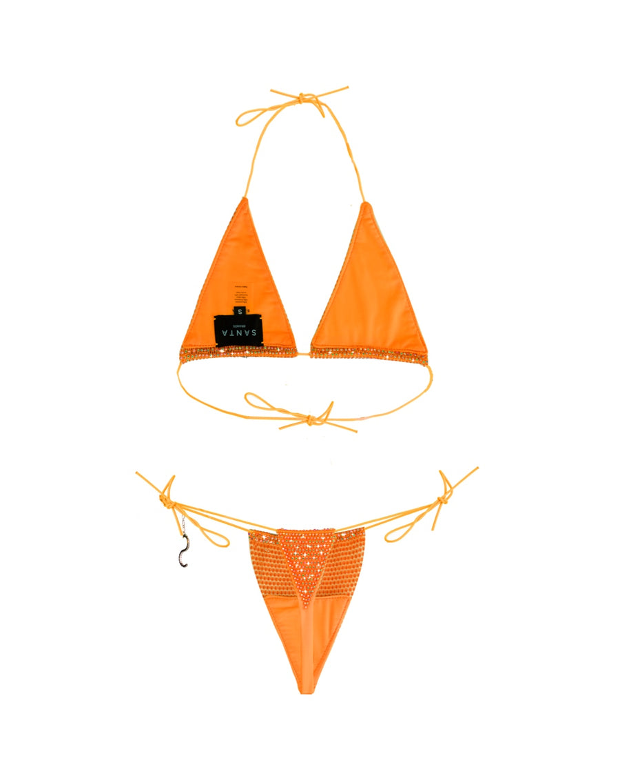 Orange Triangle Orchid Bikini