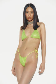 Lime Green Triangle Dahlia Bikini