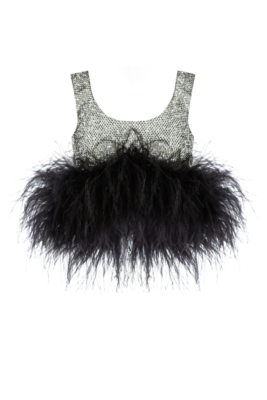 Crop Top With Feathers