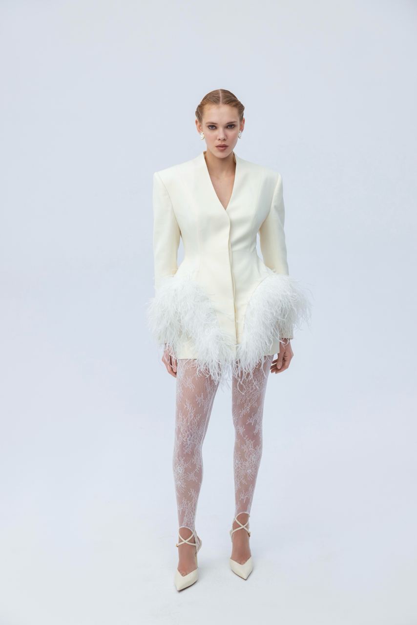 Jacket with feather basque