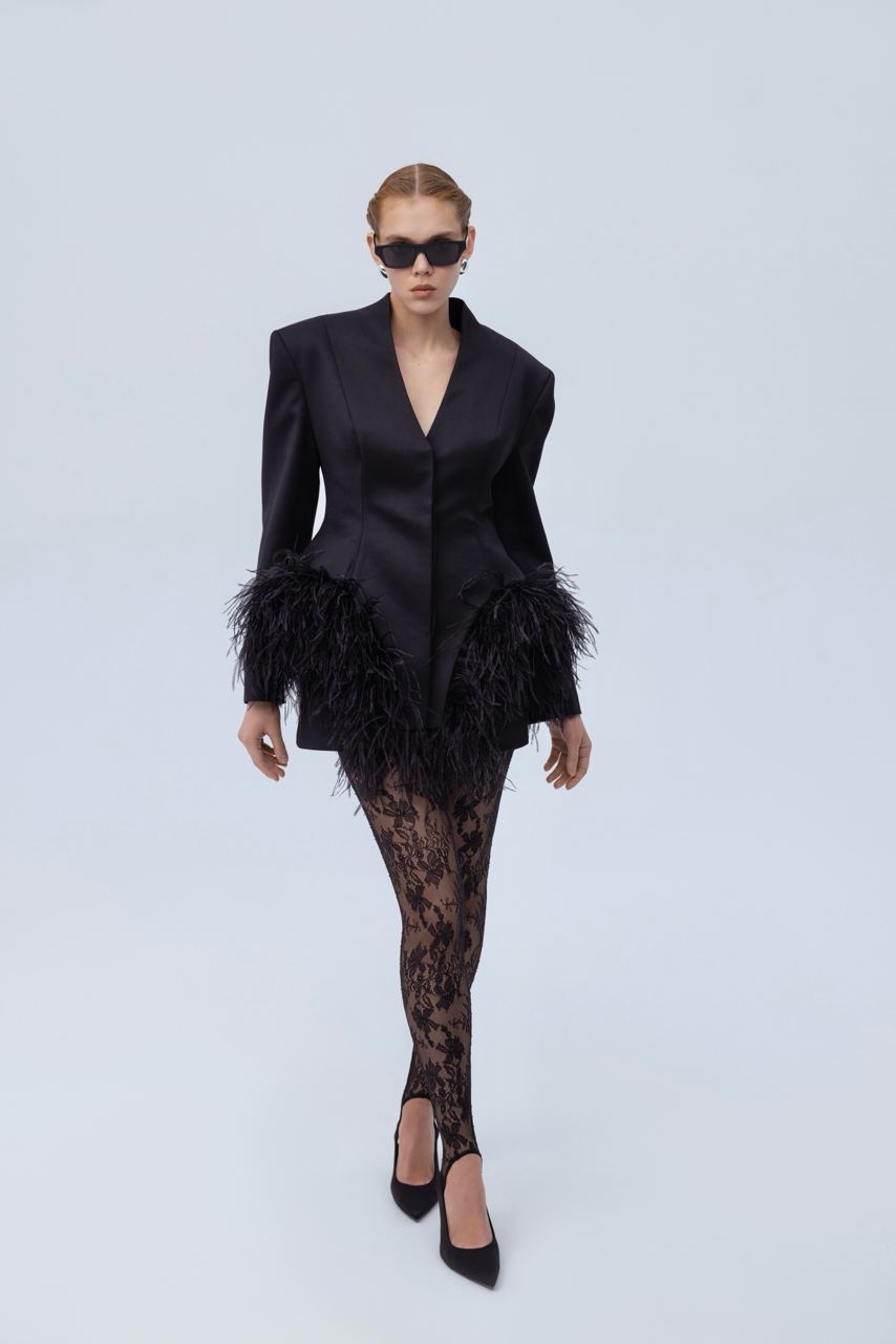 Jacket with feather basque