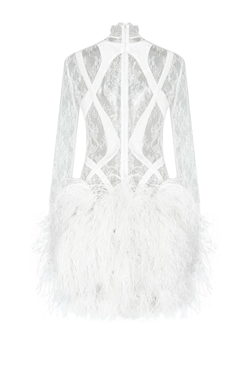 Lacet mini feather dress