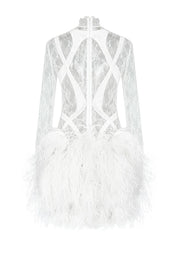 Lacet mini feather dress