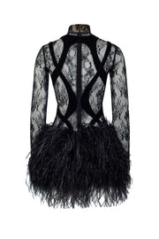 Lacet mini feather dress