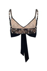 Diamante top with velvet bow