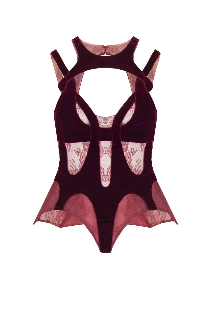 Lacet top with soft velvet