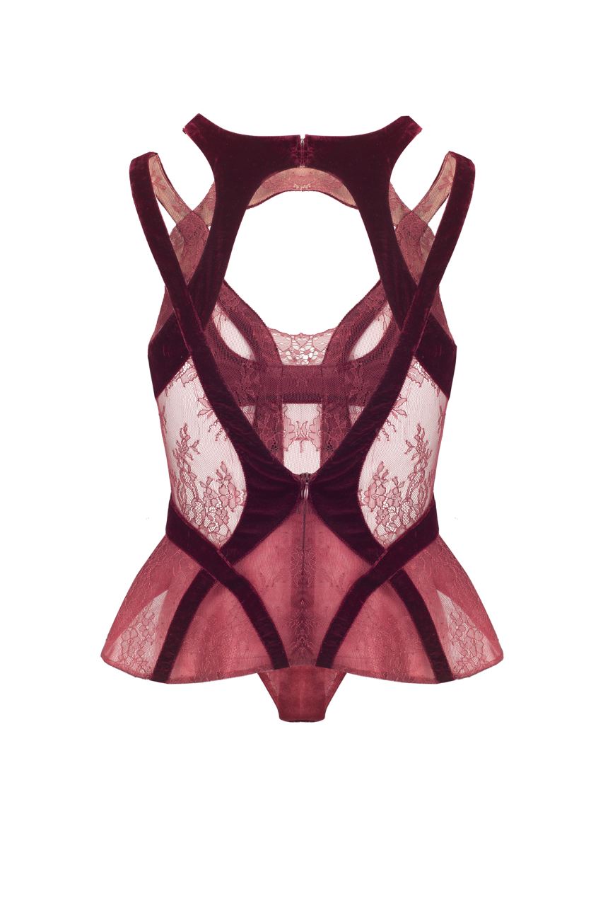 Lacet top with soft velvet