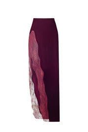 Lacet maxi skirt with soft velvet