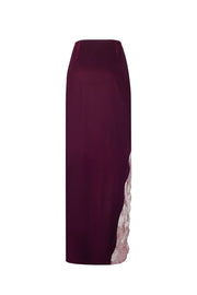 Lacet maxi skirt with soft velvet