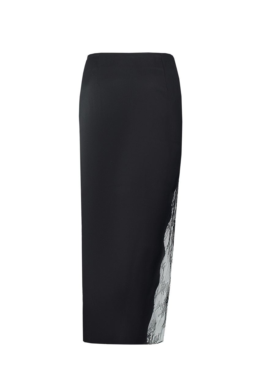 Lacet midi skirt with soft velvet