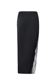 Lacet midi skirt with soft velvet